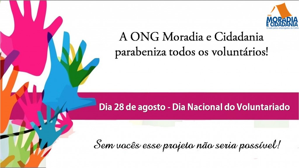 Dia 28 de agosto - dia nacional do voluntariado